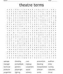 technical theatre terms word search