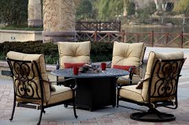 Our cushions are several inches thick and supported by sturdy frames made from. Patio Furniture Deep Seating Chat Group Cast Aluminum Propane Fire Pit Table 5pc Santa Anita
