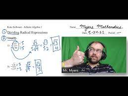 Dividing Radical Expressions Algebra 1