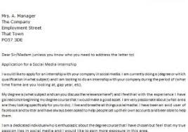 Example Of A Cover Letter For An Internship Example Cover Letter For