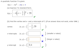 Solved Quadratic Function Fis Given F