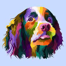 Colorful Dog Pop Art Portrait Isolated