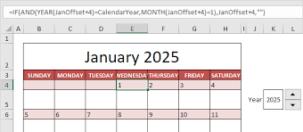 create a calendar in excel in easy steps