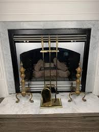 Vintage 4 Piece Brass Fireplace Tool