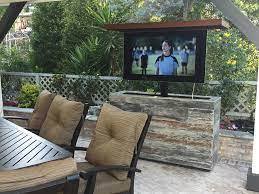 Outdoor Tv Lift Tile And Wood