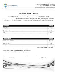 Ms Word Salary Certificate Office Templates Online