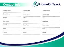 Hot Contact Sheet Free Printable Homeontrack