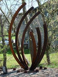 Abstract Leaf Metal Sculptures Garden