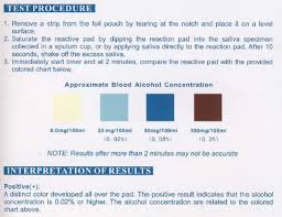 10 One Step Alcohol Saliva Test Strip Pack By Dmi