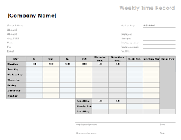 Download Weekly Time Sheet 8 1 2 X 11 Landscape