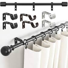 2 Pieces Adjustable Curtain Rod Wall