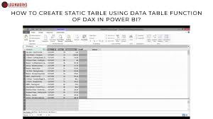 create static table using data table