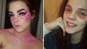 woman with eczema uses makeup to
