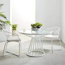 Soleil White Metal Outdoor Dining Table