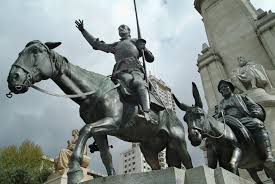 Resultado de imagen de estatua de quijote de la plaza de espaÃ±a madrid