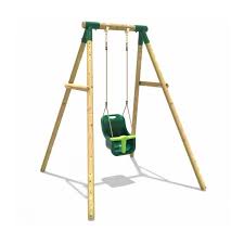 Rebo Wooden Garden Swing Set With Baby