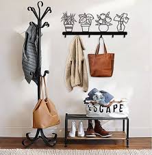 Modern Coat Rack Poppy Flowers Wall