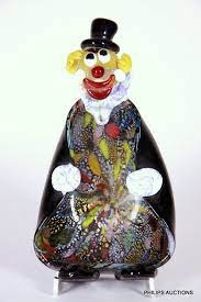 Murano Glass Clown Ashtray With Foil