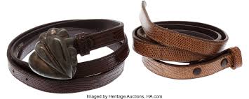 Set Of Two Kieselstein Cord Light Brown And Dark Brown Lizard Belt Lot 56751 Heritage Auctions