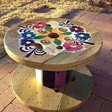 Wooden Cable Spool Table 40 Upcycled