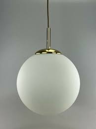 Opal Brass Glass Ceiling Ball Lamp