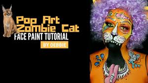 pop art zombie cat face paint tutorial