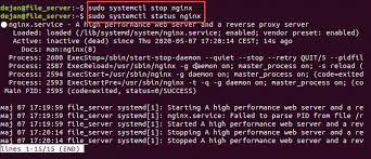 how to start stop and restart nginx