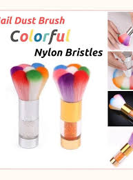 colorful nail dust brush with
