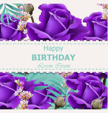 Best bouquet of flowers happy birthday greeting card gif. Happy Birthday Greeting Card With Violet Flower Vector Images Over 100