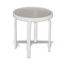 strap round patio side table with