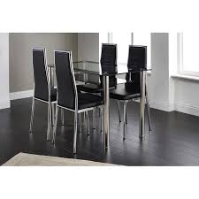Andorra Glass Dining Table Four Black