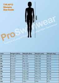 Tyr Ap12 Womens Kneeskin Size Guide