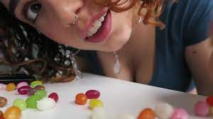 Sexy girl chews jelly beans! Close-up! | xHamster