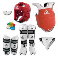 Adidas Complete Taekwondo Sparring Gear Set With Shin Instep
