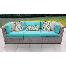 3 Piece Wicker Outdoor Sectional Sofa