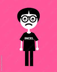 Incel - ugly guy with weird haircut and dioptric glasses is sexually  deprivated and frustrated because of involuntary celibacy. Unsuccessful  loser, weirdo and geek. Vector illustration Stock Vector | Adobe Stock