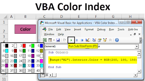 diffe exles of excel vba color index