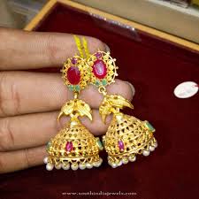 Gold Light Weight Jhumka Model South India Jewels