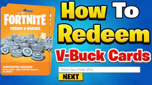 how to redeem fortnite v buck cards on
