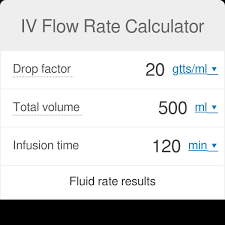 Iv Flow Rate Calculator Iv Drip Rate