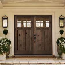 Clear Wood Double Prehung Front Door