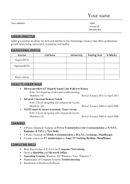 Freshers BE Resume Format Free Download Pinterest