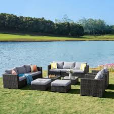 12 Piece Rattan Sectional Seating Group