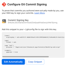sign git commits with ssh 1pword