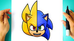 how to draw sonic vs super sonic face