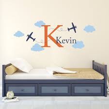 Airplane Wall Decal With Initial And