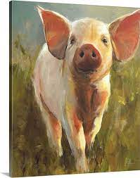 Morning Pig Wall Art Canvas Prints