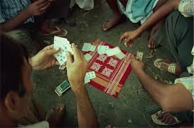 indian people playing cards stock