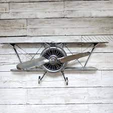 Silver Vintage Aeroplane Wall Art
