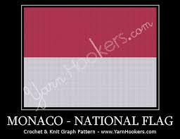 Monaco National Flag Afghan Crochet Graph Pattern Chart By Yarn Hookers Com